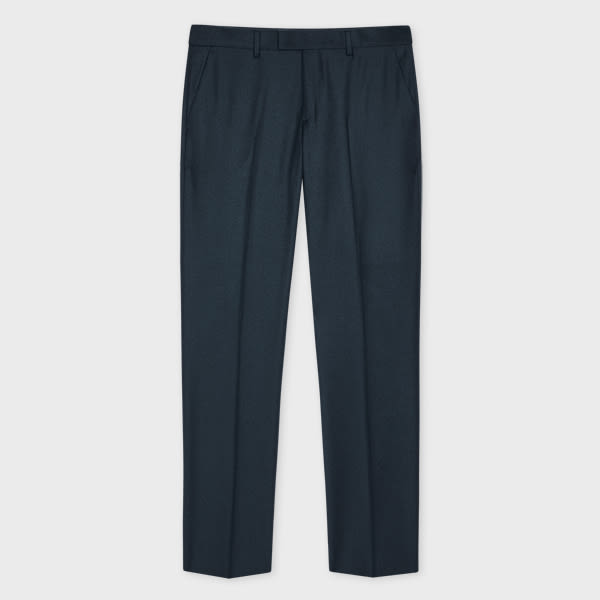 Paul Smith Slim-Fit Dark Teal Overdyed Wool-Cashmere Flannel Trousers Blue