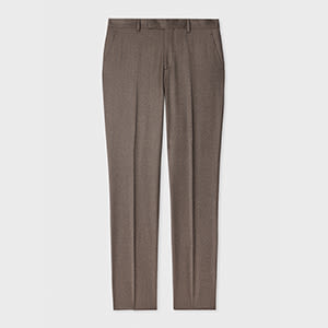 Paul Smith Tapered-fit Brown Overdyed Wool-cashmere Flannel Trousers In Brown