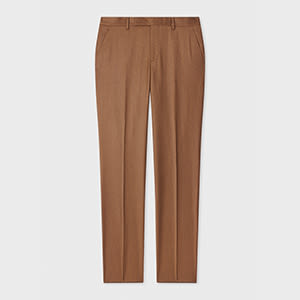Paul Smith Tapered-fit Cinnamon Overdyed Wool-cashmere Flannel Trousers Brown In Brown