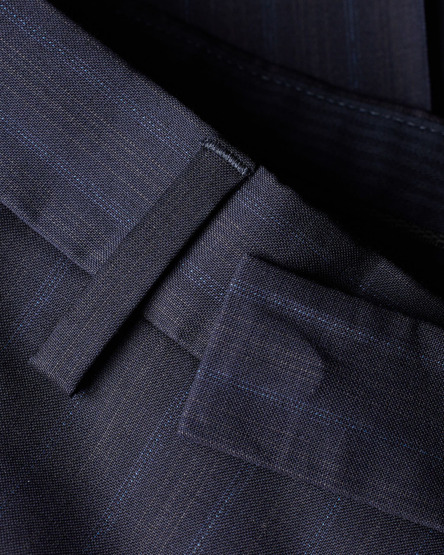 Paul Smith Navy Stripe Tropical Wool Trousers Blue