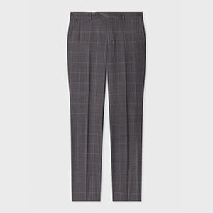 Paul Smith Navy And Grey Check Wool Trousers Blue In Gray