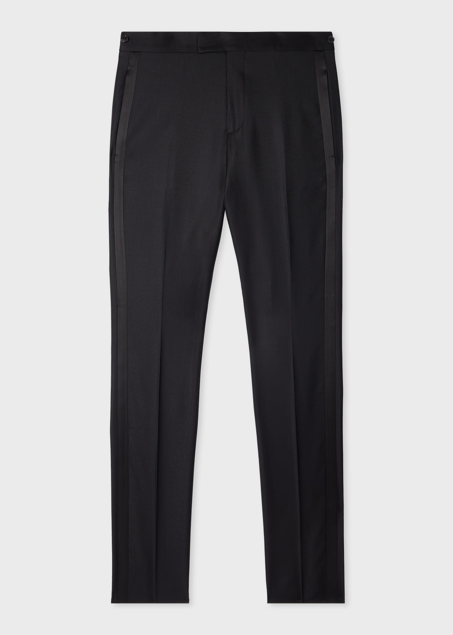 Paul Smith Slim-fit Black Wool-silk Jacquard Evening Trousers