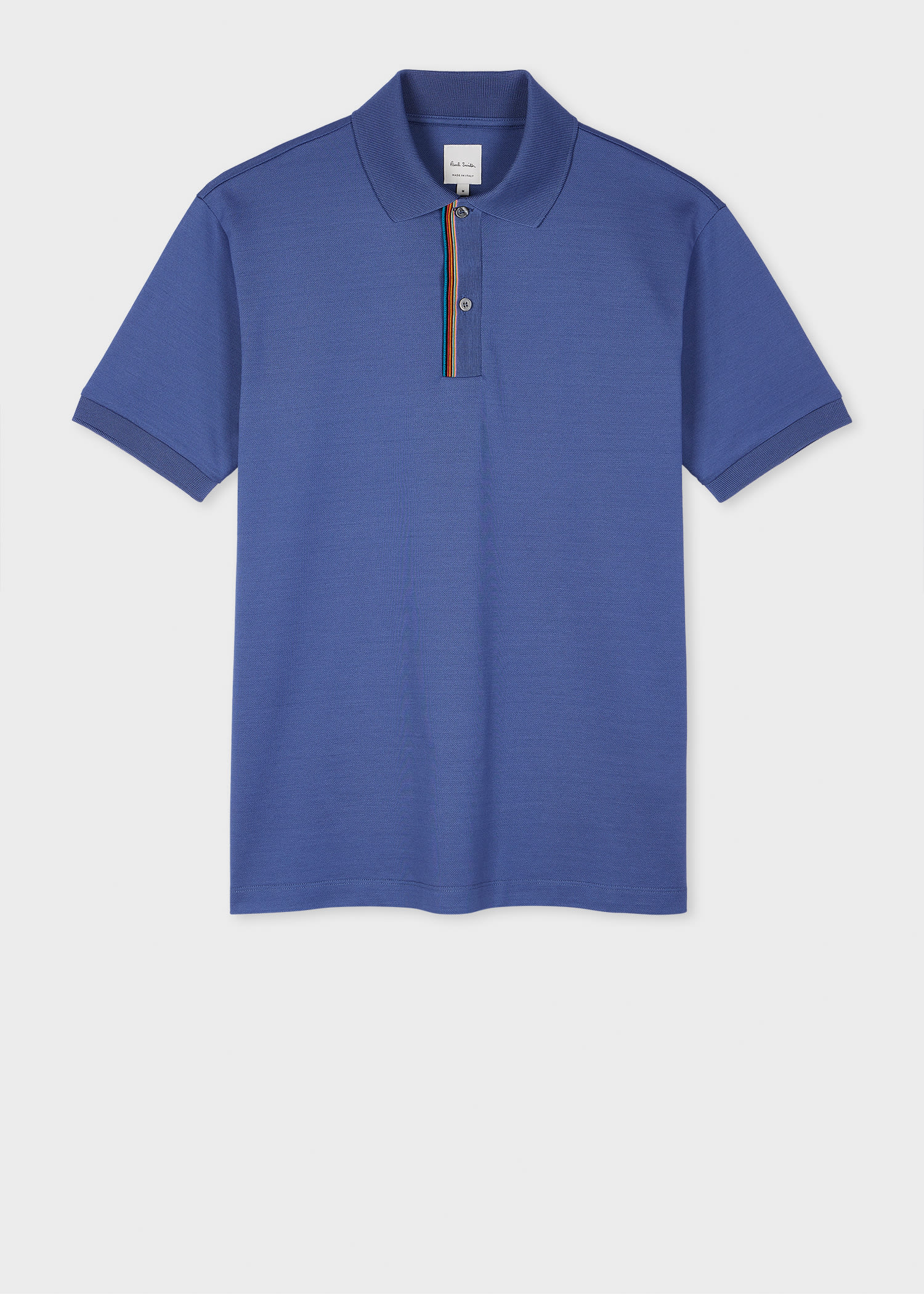 Shop Paul Smith Dark Blue 'signature Stripe' Trim Polo Shirt