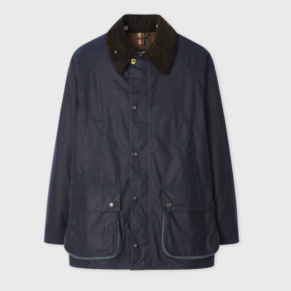 Paul Smith Loves Barbour - Night Sky Oversized Bedale Wax Jacket Blue