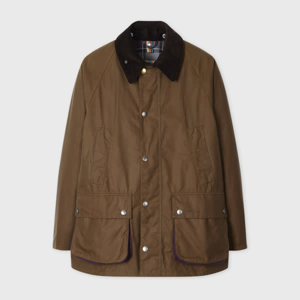 Paul Smith Loves Barbour - Tan Oversized Bedale Wax Jacket Brown