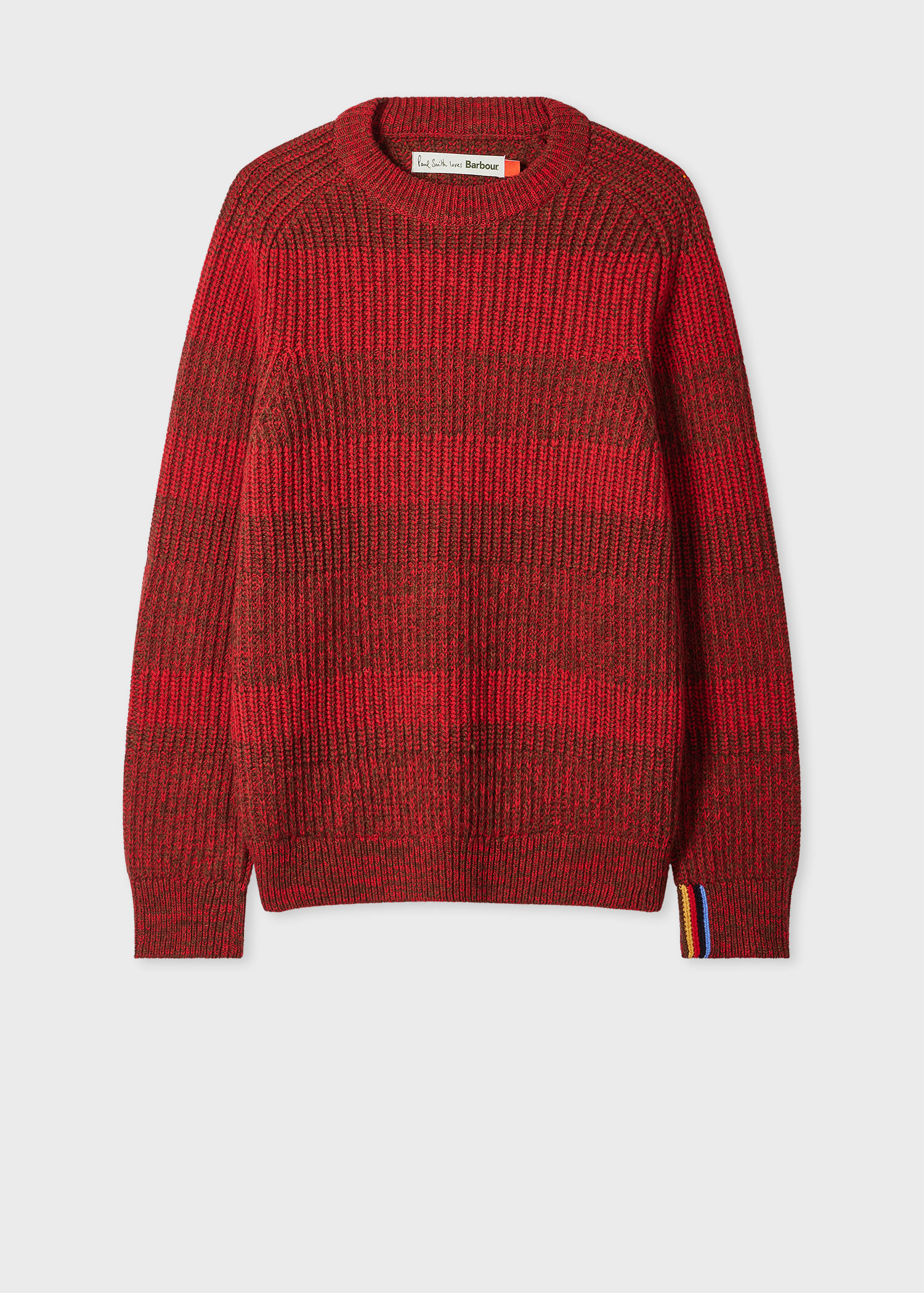 Paul Smith Loves Barbour - Rosette Red Saddle Crew Neck Sweater