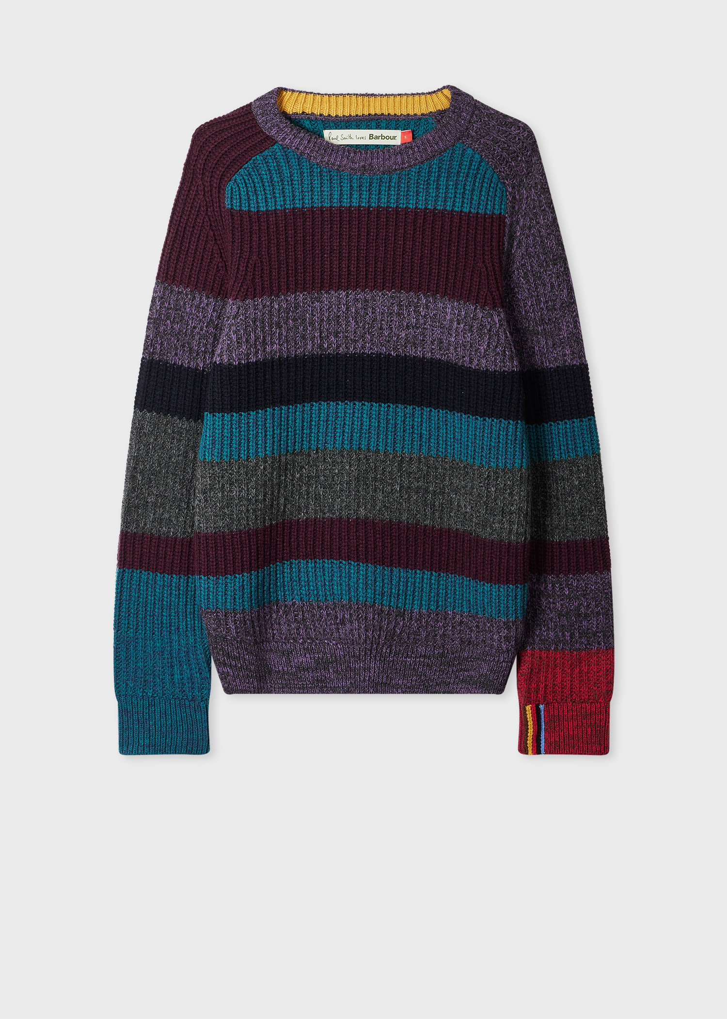 Paul Smith Loves Barbour - Multi Stripe Crew Neck Sweater Multicolour