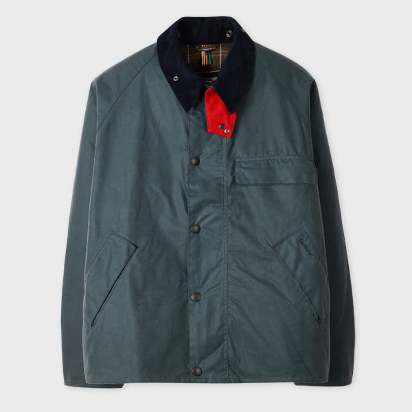 Paul Smith Loves Barbour - Slate Transport Wax Jacket Grey In Gray