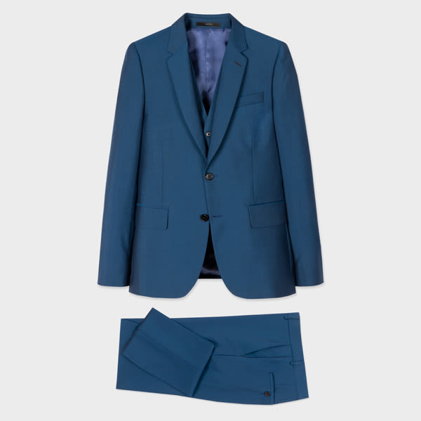 Paul Smith The Soho – Tailored-Fit Indigo Wool-Mohair Three-Piece Suit Blue