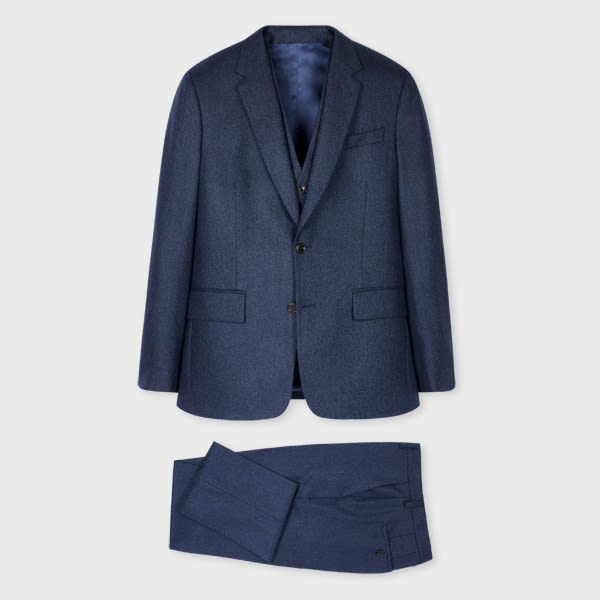 Paul Smith The Soho - Tailored-Fit Navy Capolavoro Tweed Three-Piece Suit Blue