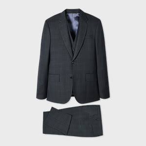 Paul Smith The Soho - Green Superfine Merino Wool Check Three-piece Suit In Gray