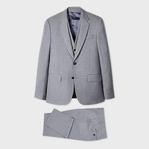 Paul Smith The Soho - Grey Superfine Merino Wool Check Three-piece Suit In Gray