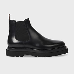 Paul Smith Black Leather 'beard' Boots In Black