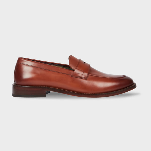 Paul Smith Tan Leather 'Benito' Loafers Brown