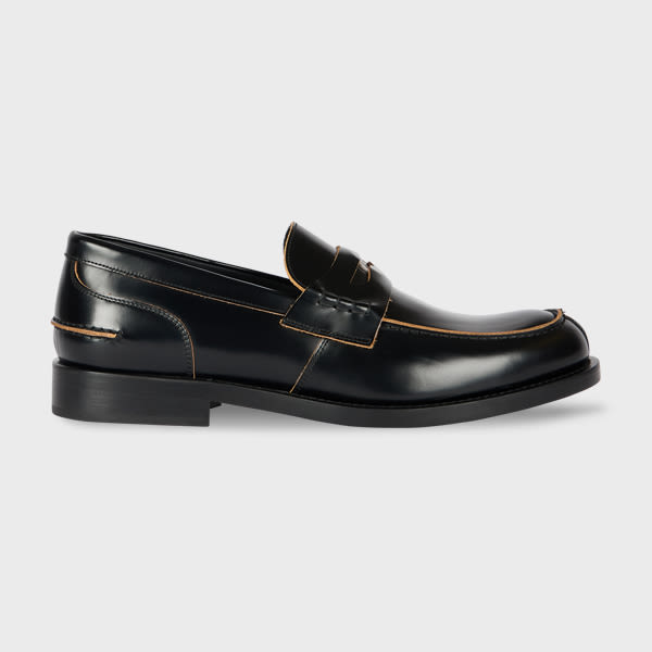 Paul Smith Black High-shine Leather 'donovan' Loafers