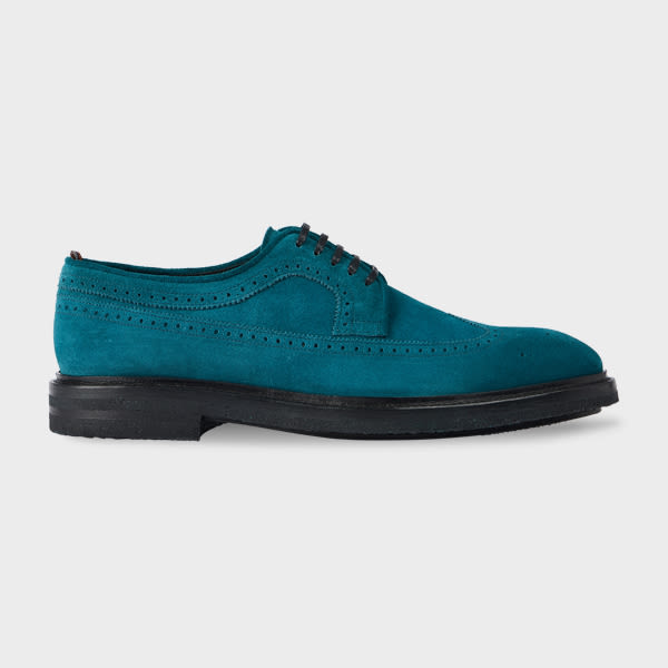 Paul Smith Petrol Blue 'Imperial' Suede Shoes Green