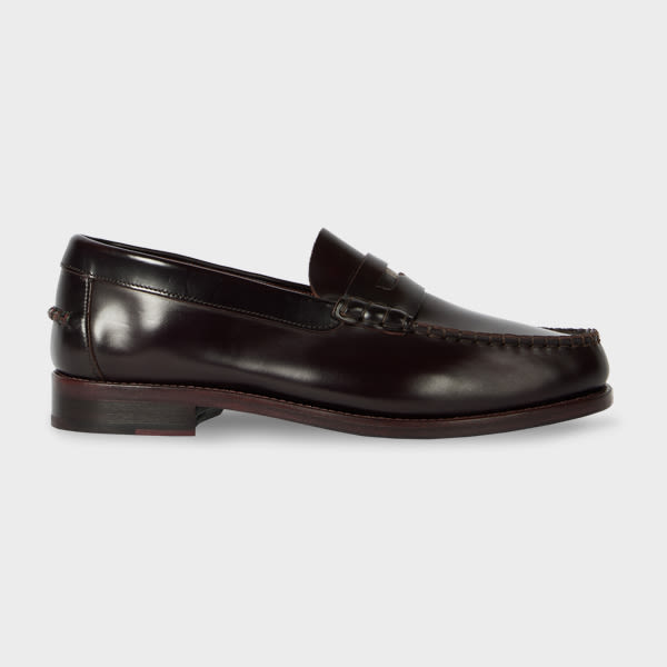 Paul Smith Bordeaux Leather 'Lido' Loafers Red