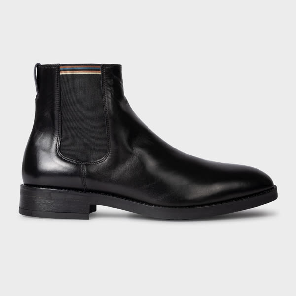 Paul Smith Black Leather 'Lansing' Chelsea Boots