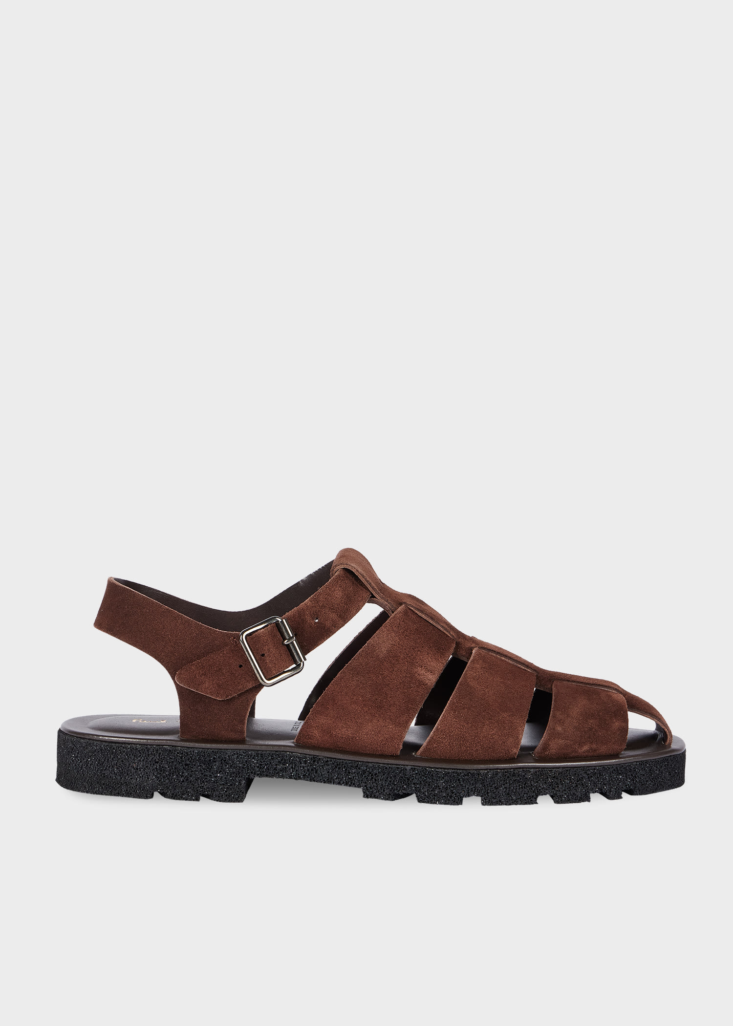 Paul Smith Chocolate Brown Suede 'sandoval' Fisherman Sandals In Brown