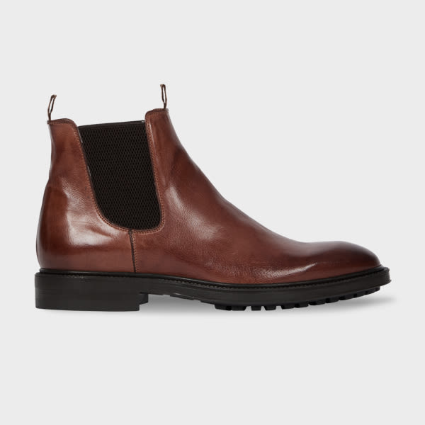 Paul Smith Brown Leather 'sidney' Boots In Brown