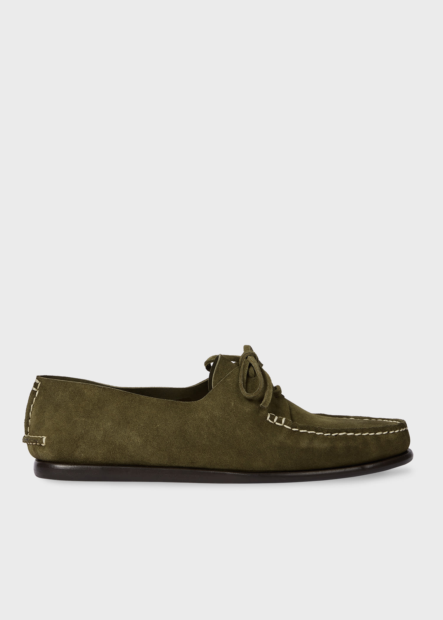 Paul Smith Khaki Suede 'truro' Shoes Brown In Green