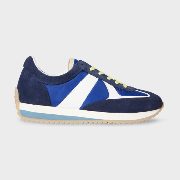Paul Smith Eighties Suede And Mesh Trainers In Blue