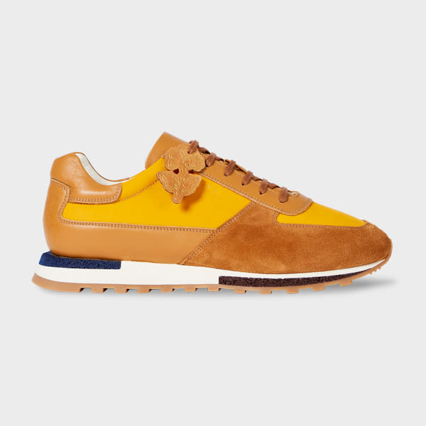 Paul Smith Tan and Yellow 'Velo' Trainers Brown