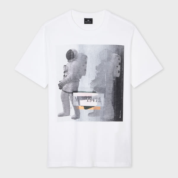 Ps By Paul Smith Ps Paul Smith Ps Austronaut Cotton T-shirt In White