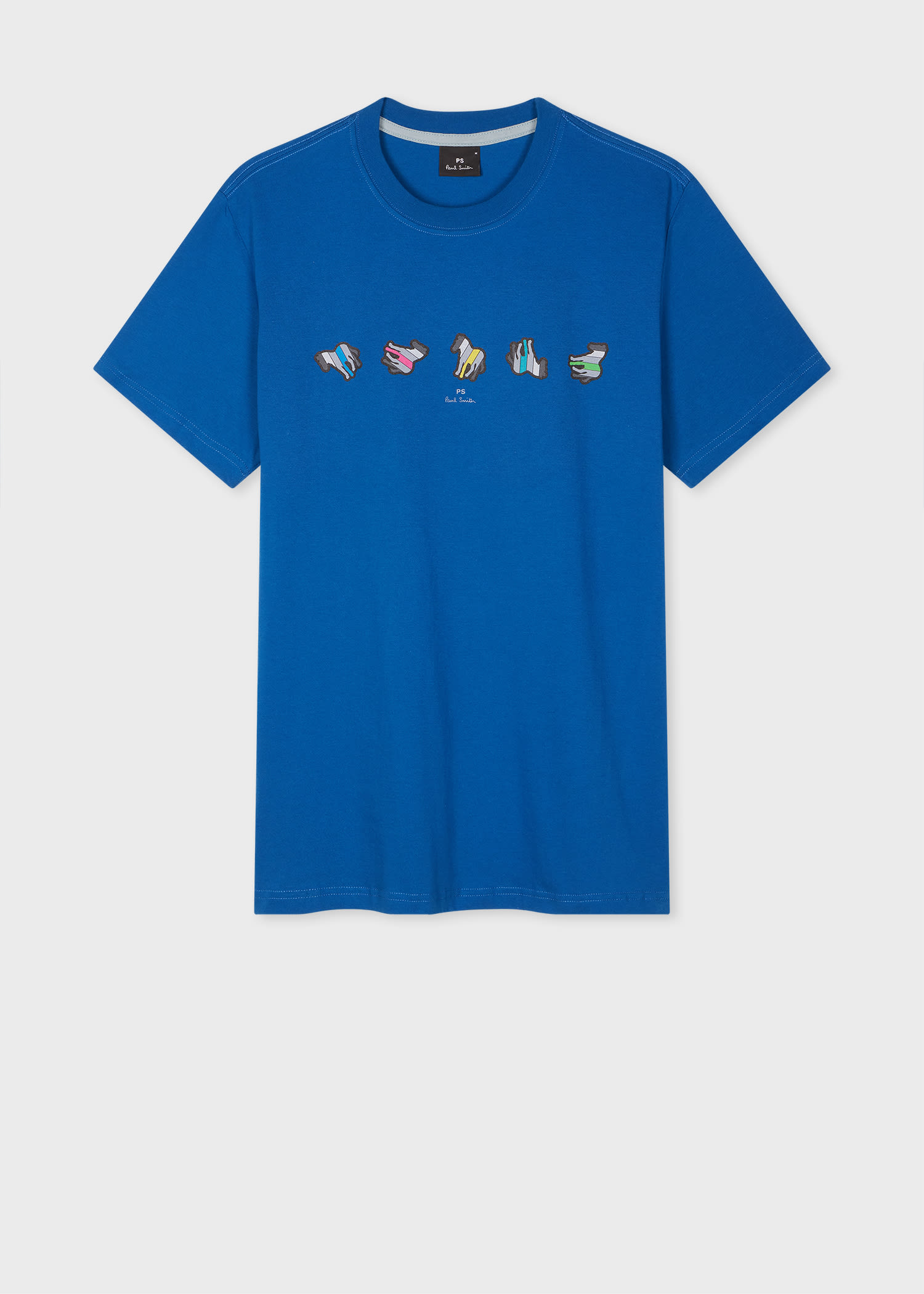 PS Paul Smith Blue 'Zebra Repeat' Print T-Shirt