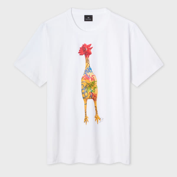Ps By Paul Smith White 'rubber Chicken' Print T-shirt