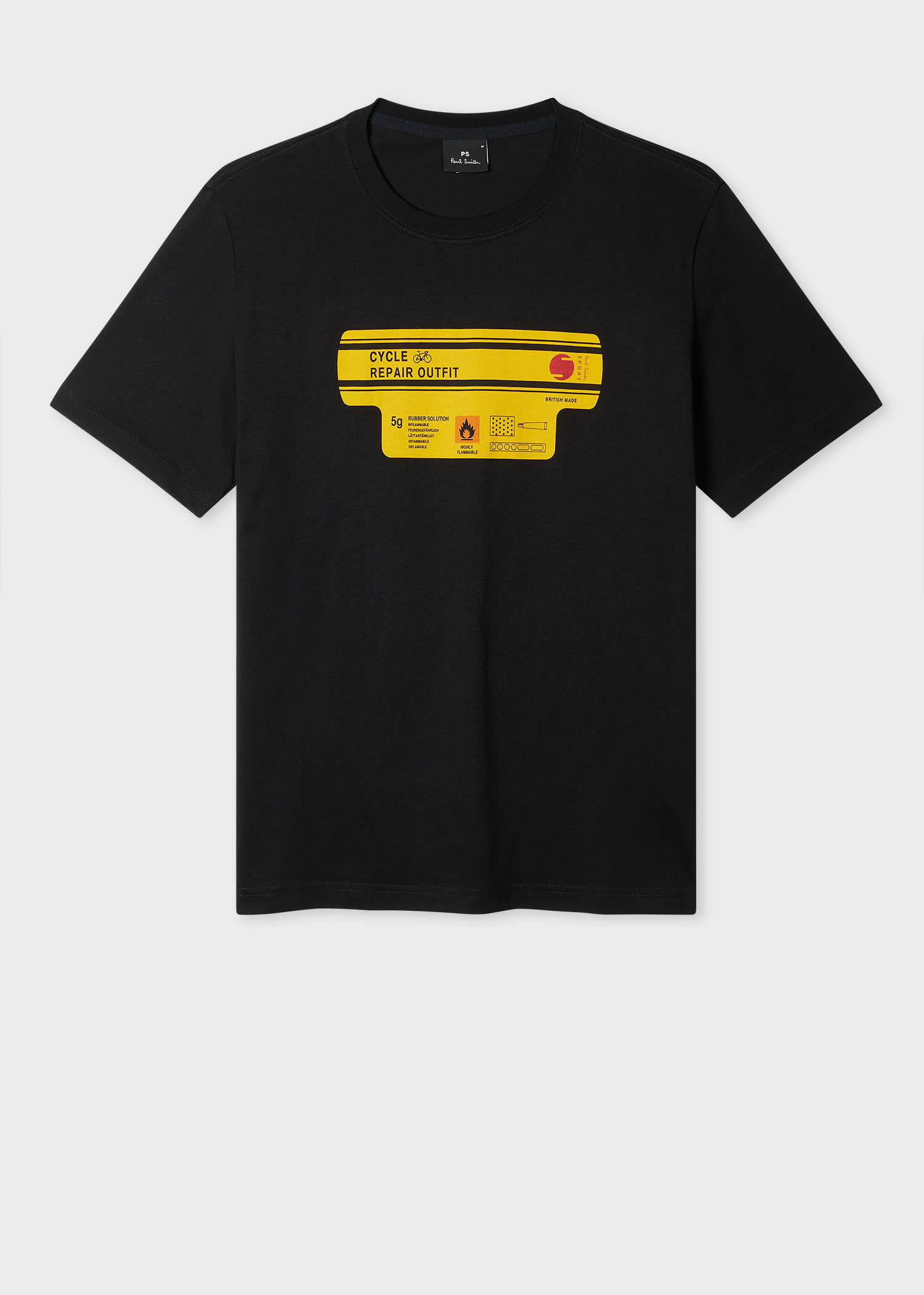 Ps By Paul Smith Black 'cycle Repair Outfit' Print T-shirt In Black