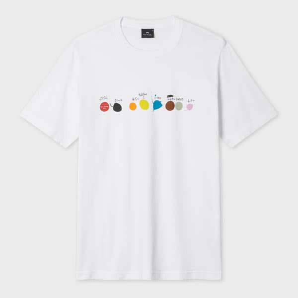 Ps By Paul Smith White 'paint Dots' Print T-shirt In Multi