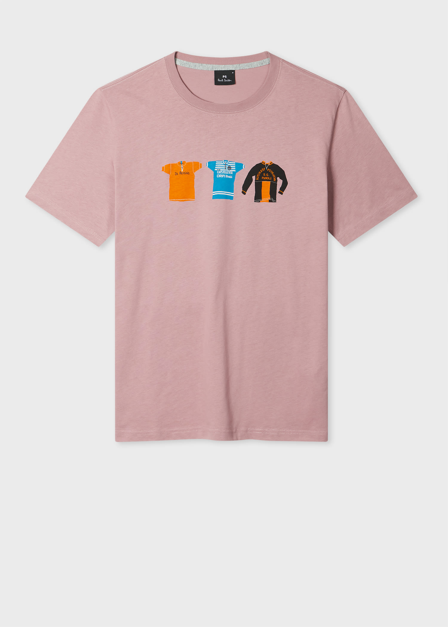 Ps By Paul Smith Powder Pink 'cycle Jerseys' Print T-shirt Purple In Multi