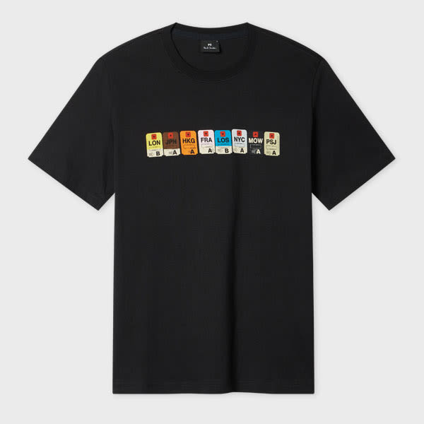 Ps By Paul Smith Black 'ticket Stubs' Print T-shirt In Black