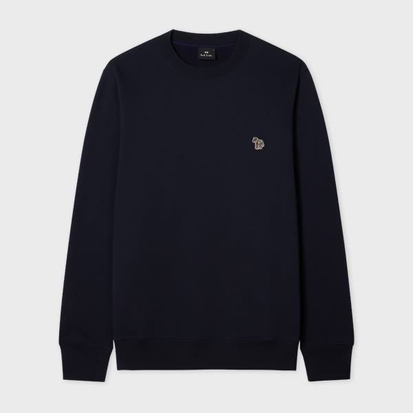 Ps By Paul Smith Navy Blue Zebra Logo Cotton Sweatshirt In Blue