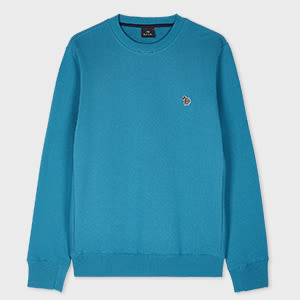 PS Paul Smith Teal Blue Zebra Logo Organic Cotton Sweatshirt