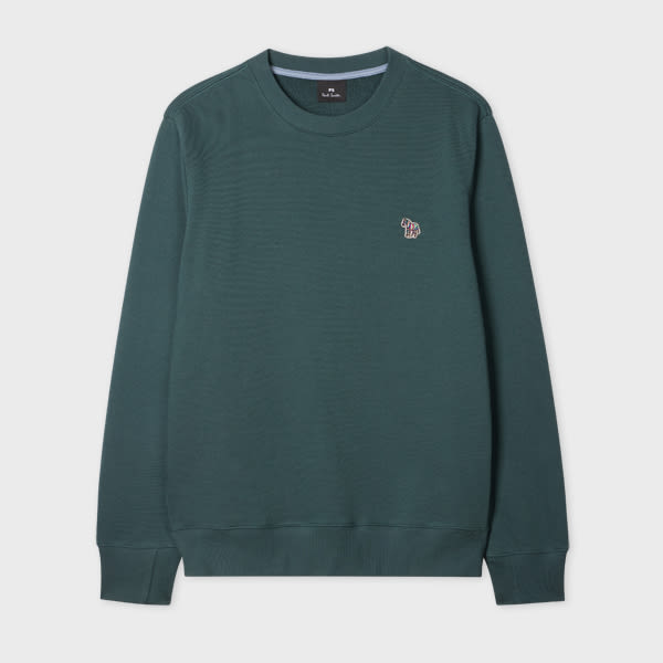 PS Paul Smith Dark Teal Organic Cotton Zebra Logo Sweatshirt Green