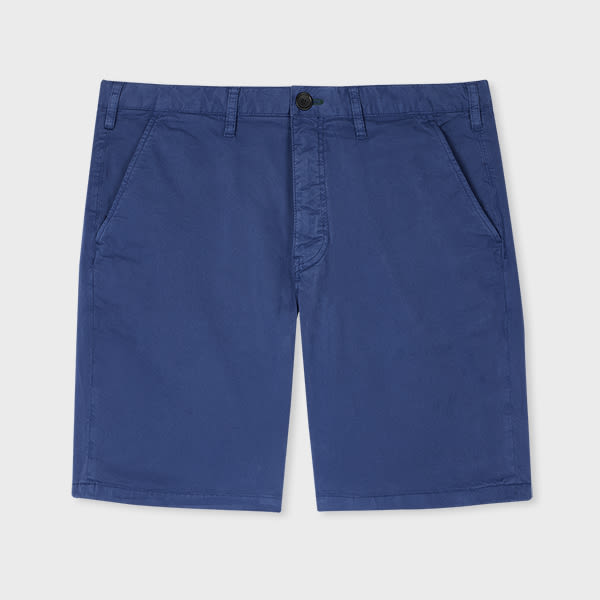 PS Paul Smith Washed Blue Stretch Pima-Cotton Shorts