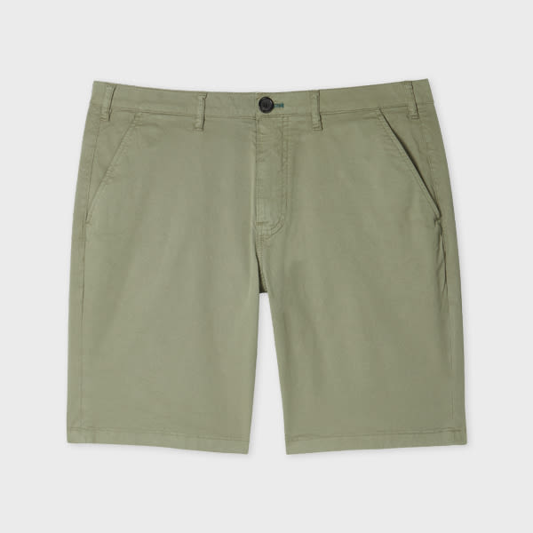 PS Paul Smith Khaki Organic Cotton-Twill Shorts Green
