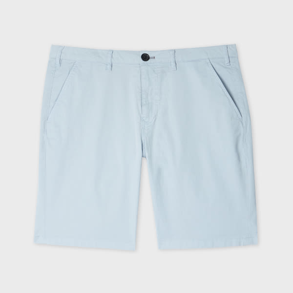 Ps By Paul Smith Light Blue Organic Cotton-twill Shorts In Blue