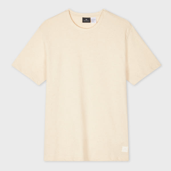 Ps By Paul Smith Ecru Marl Cotton-linen T-shirt White In White