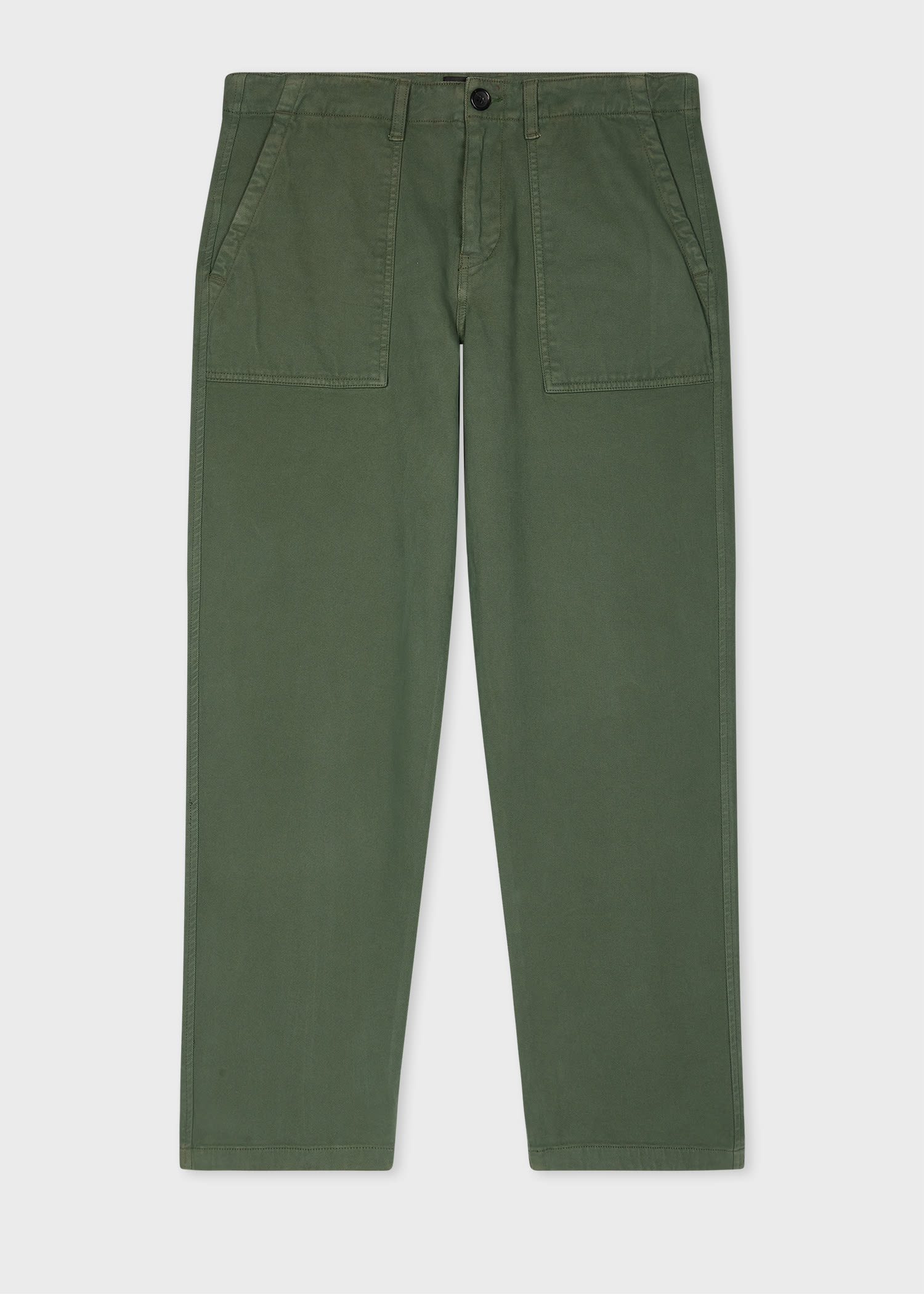 PS Paul Smith Relaxed-Fit Green Stretch Cotton-Twill Trousers