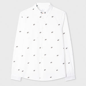 PS Paul Smith Tailored-Fit White 'Star' Print Shirt
