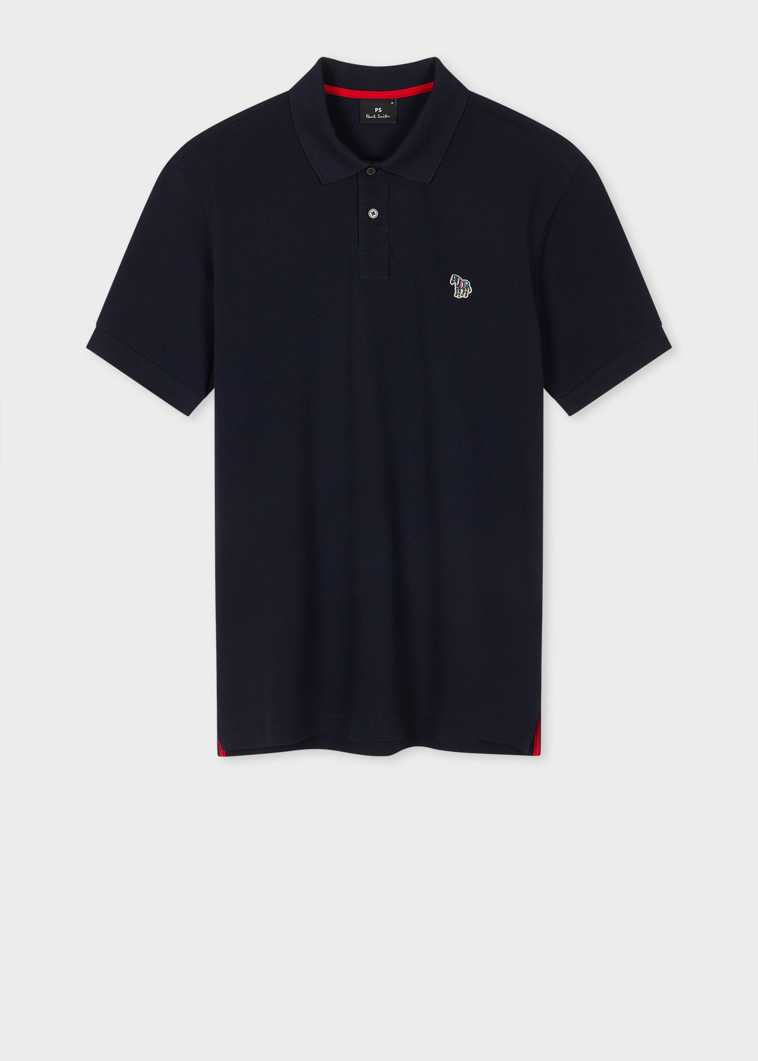 Ps By Paul Smith Dark Navy Cotton-piqué Zebra Logo Polo Shirt Blue In Blue