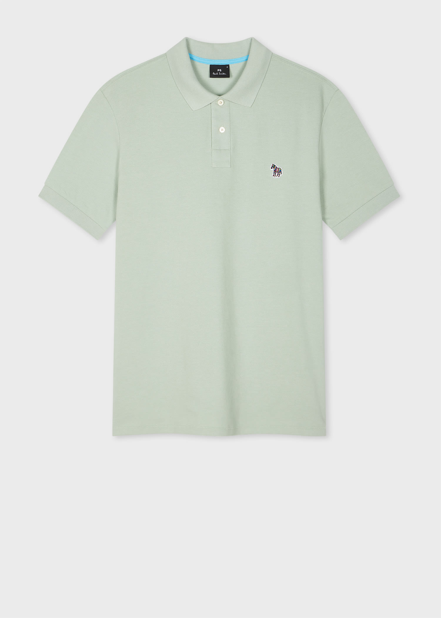 PS BY PAUL SMITH SAGE GREEN ORGANIC COTTON ZEBRA POLO SHIRT