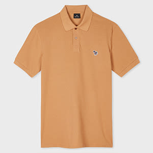 Ps By Paul Smith Toffee Brown Organic Cotton Zebra Polo Shirt In Brown