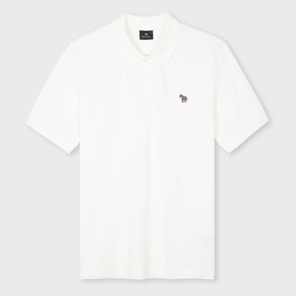 Ps By Paul Smith Ecru Organic Cotton Zebra Polo Shirt White In White
