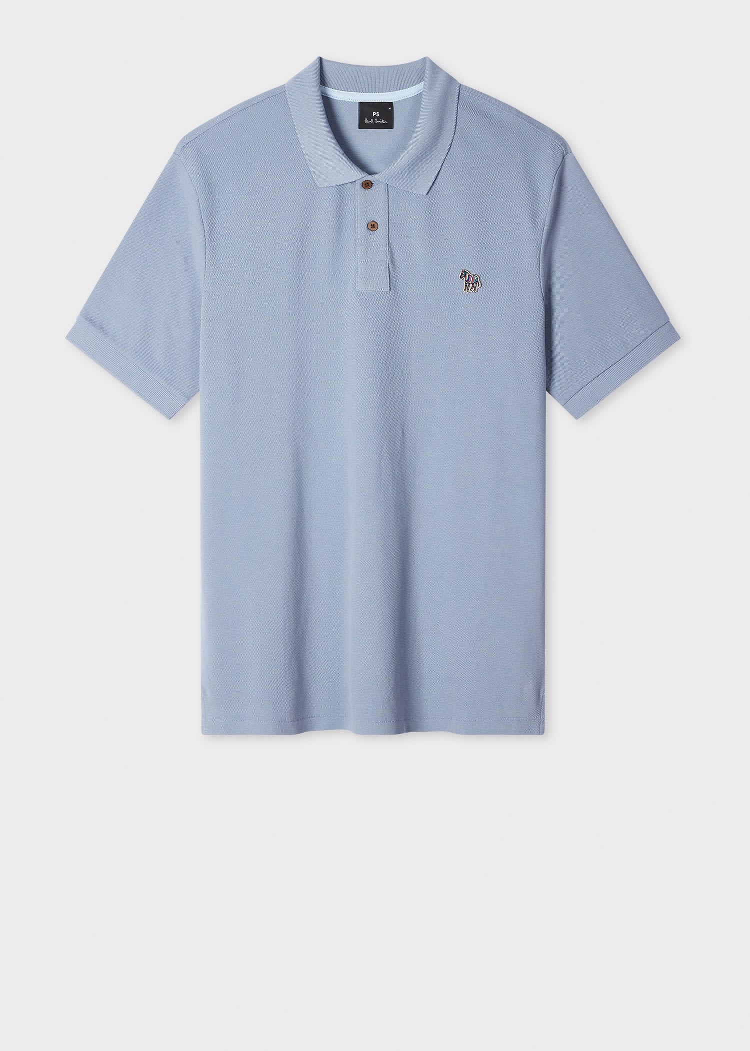 Ps By Paul Smith Pale Indigo Organic Cotton Zebra Polo Shirt Blue In Blue
