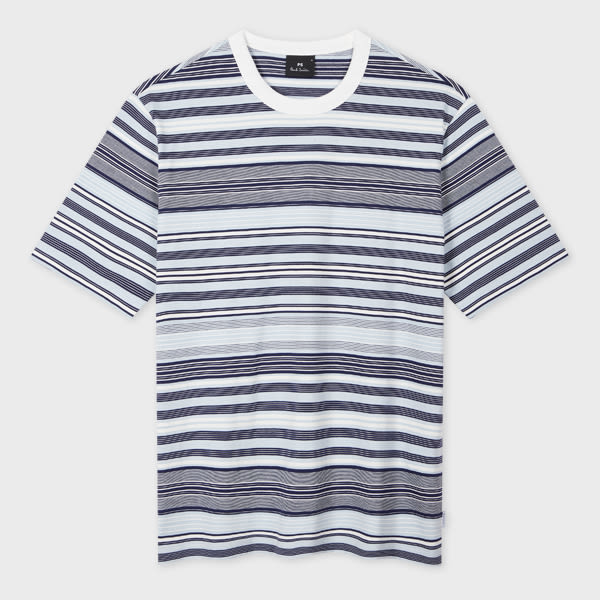 Ps By Paul Smith Navy And White Stripe Organic-cotton T-shirt