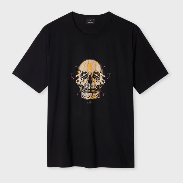 PS Paul Smith Black 'Painted Skull' Print T-Shirt